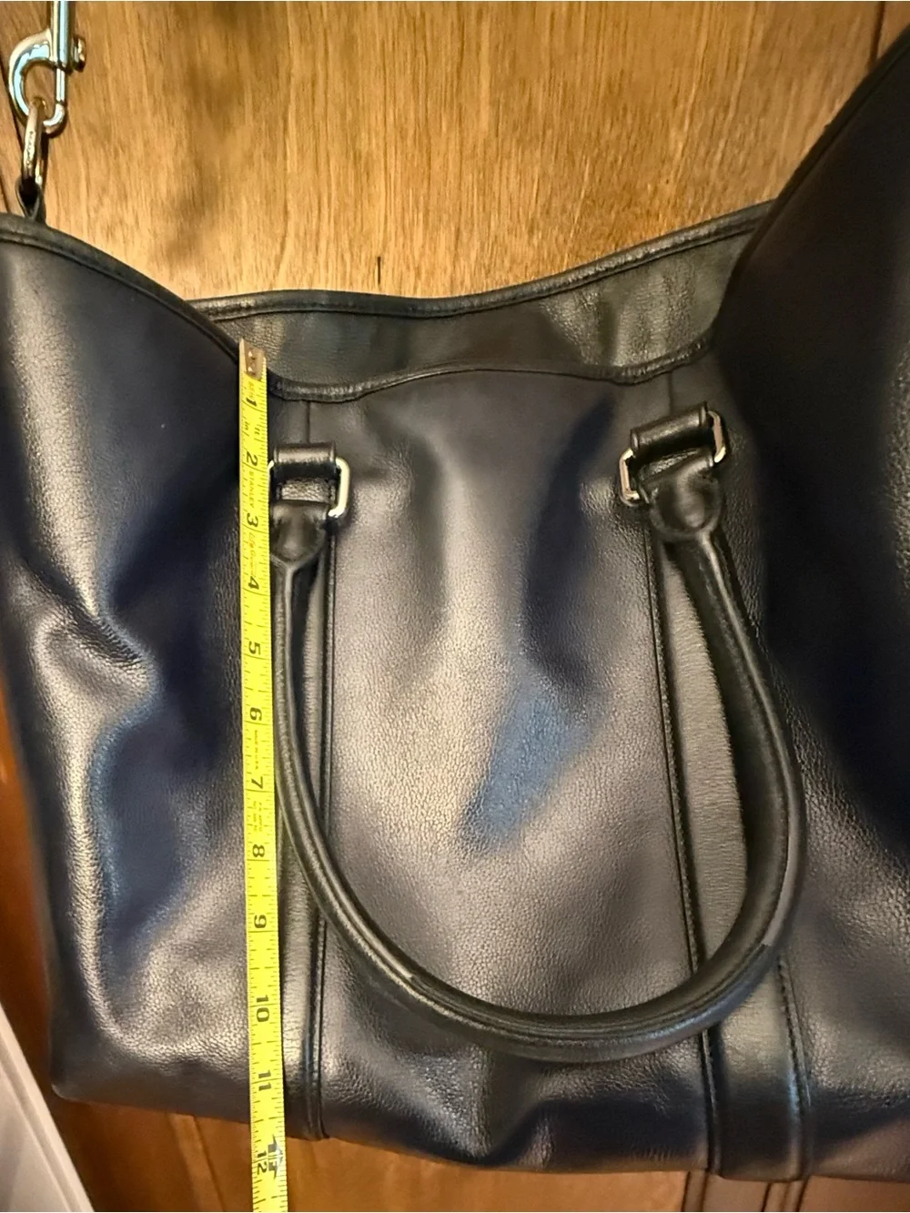 Vintage Coach Black and Navy Leather Crossbody Tote